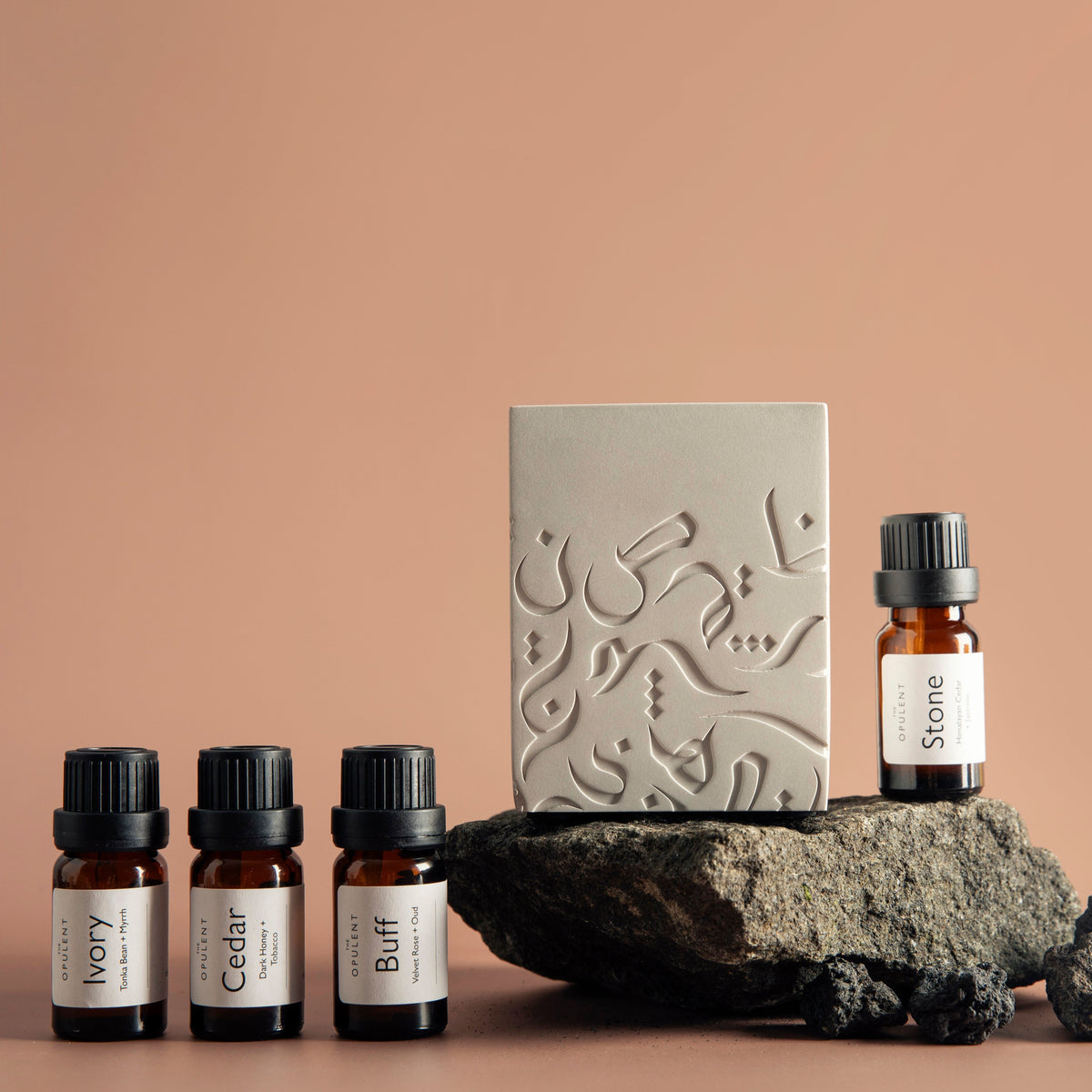 Arabic Calligraphy Concrete Bakhoor Burner Bundle